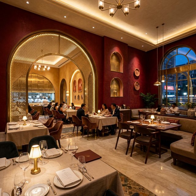 Maple Paints premium interior finish on fine dining Indian restaurant